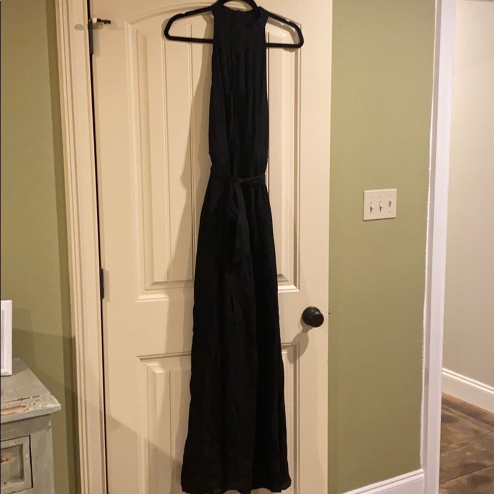 Black halter jump suit